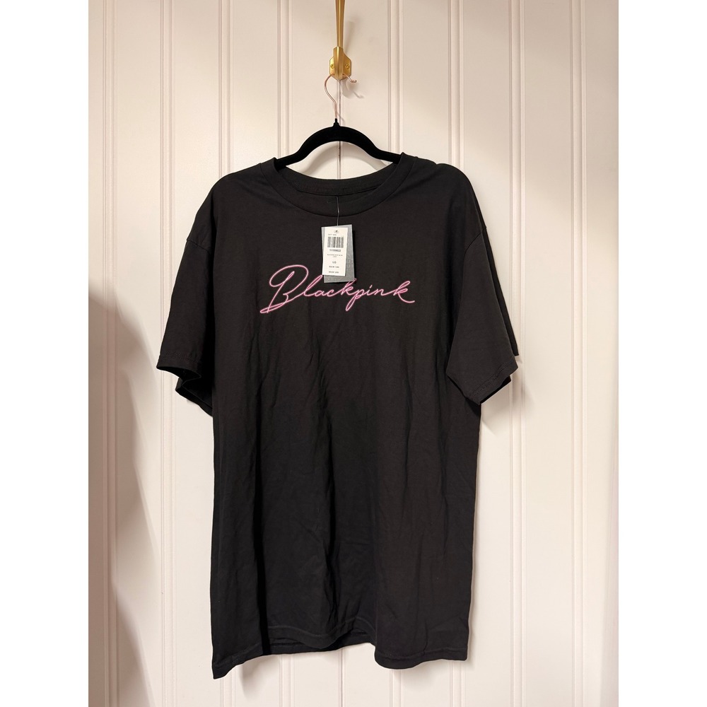 BLACKPINK Neon Script Logo T-Shirt Large Black Pink In Your Area Hot Topic